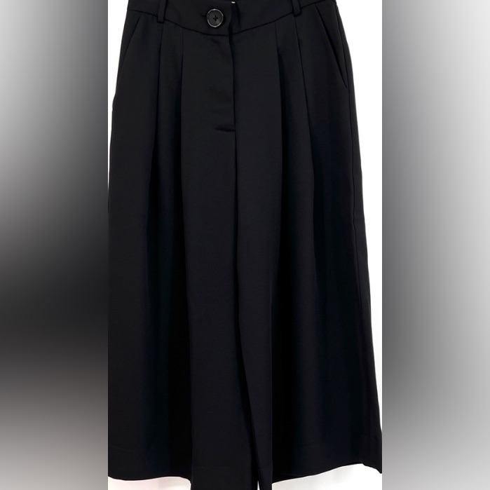 Nwt! High End Joie Cropped Pleated Dress Pants Blk Sz 12